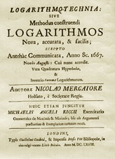 Mercators Werk "Methodus construendi Logarithmos"